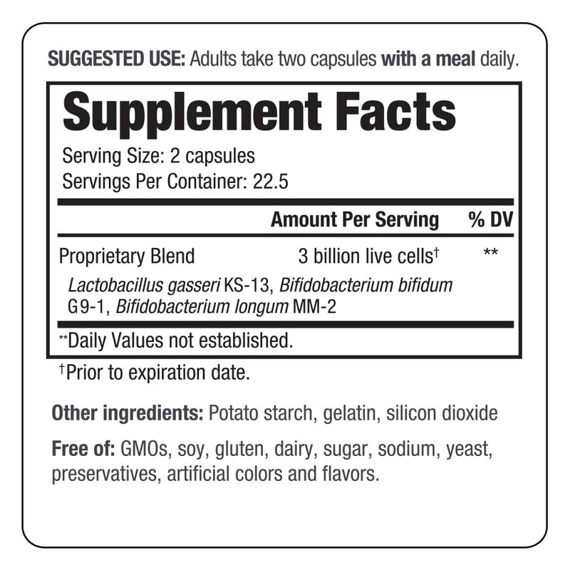 kyolic Kyo-Dophilus Daily Probiotic, Immune and Digestive Support*, 45 capsules (Packaging may vary) - Image 3