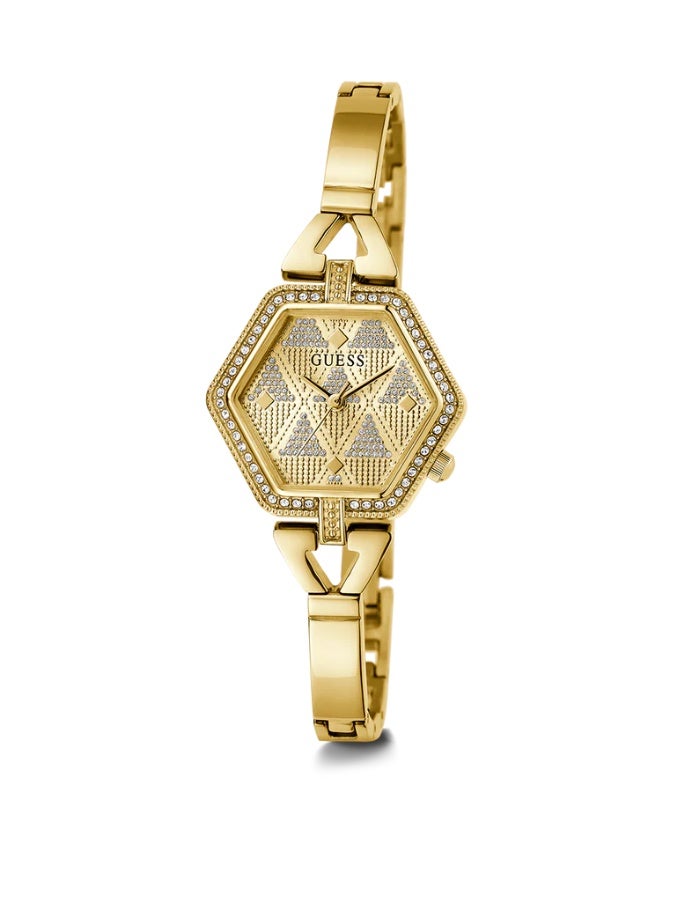 Guess GW0680L2 Women’s Gold Stainless Steel Watch – 28mm Hexagon Analog with Crystal Details - Image 2