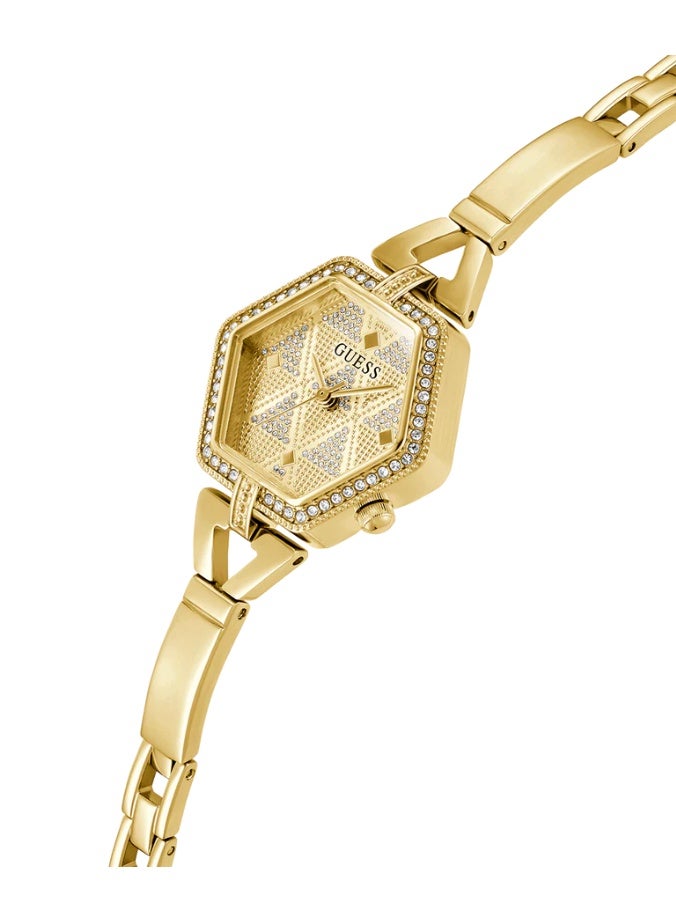 Guess GW0680L2 Women’s Gold Stainless Steel Watch – 28mm Hexagon Analog with Crystal Details - Image 3