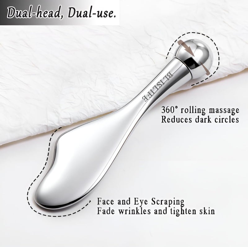 BLISLIFE Mini Eye Care Stick, Facial Roller to Eliminate Eye Puffiness, Lighten Wrinkles, Gua Sha Beauty Skin Care Tool, On-The-go Facial Care Massager for Women (Zinc Alloy) - Image 3
