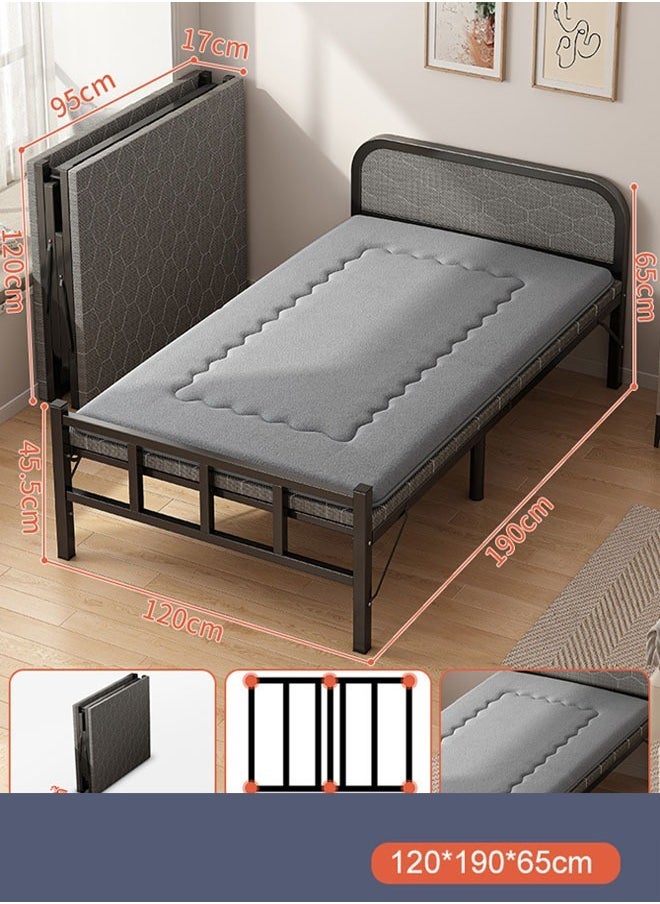 NKX Portable Foldaway household Simple Bed companion with Lambwool Matress 120 cm  - Image 1