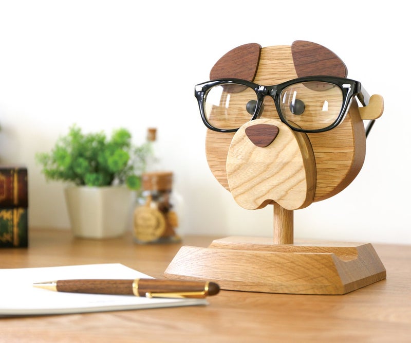 Artistic India Wooden eyeglass Holder eyglass stand spectacle Holder Dog Display Stand for Home Office Desk Decor Accessories 7 inchesH Best Eyeglass holder you can ever have fathers day husband gifts 