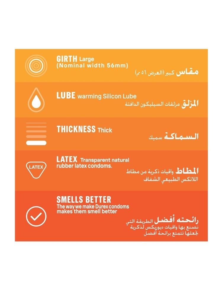 بريميم واقيات ذكرية ديوركس وورمنغ بليجر – لاتكس مزلق بإحساس دافئ (عبوة ١٢ قطعة) - Image 2