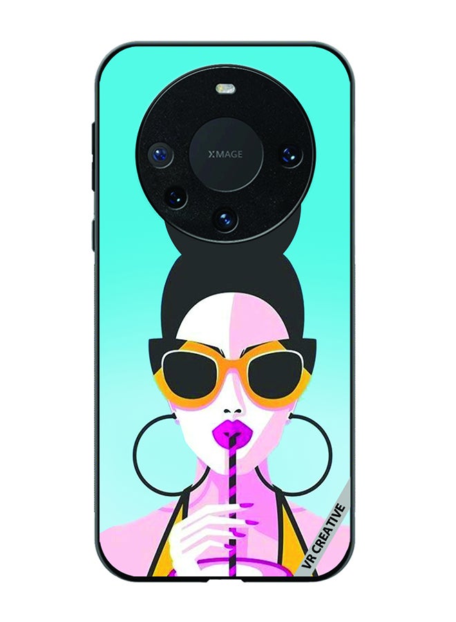 VR CREATIVE Protective Case Cover For Huawei Mate 60 Pro Girl Having Drink Design Multicolour - Image 1