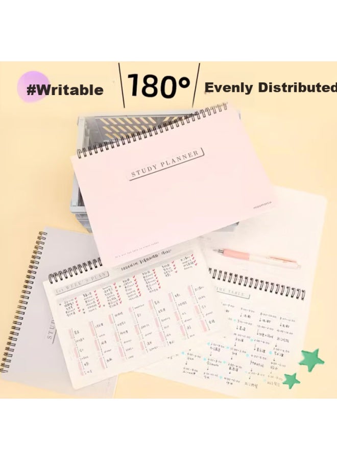 Masmarcu Stationery B5/50 Sheets Pp Metal Flip-top Spiral Notebook, Study Planner, Schedule Journal, Smart Learning Notebook, 1 Pack Xq0229 - Image 2