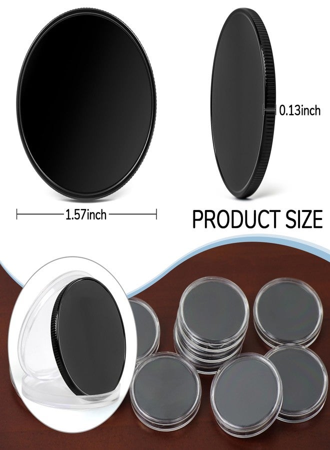 SINBRLAI 10pcs Blank Challenge Coins, Black 40mm Engraving Blanks Coins, Suitable for Laser Engraving, Metal Stamping, and DIY Hand Engraving, Supports Color Printing, Includes Acrylic Protective Case - Image 2