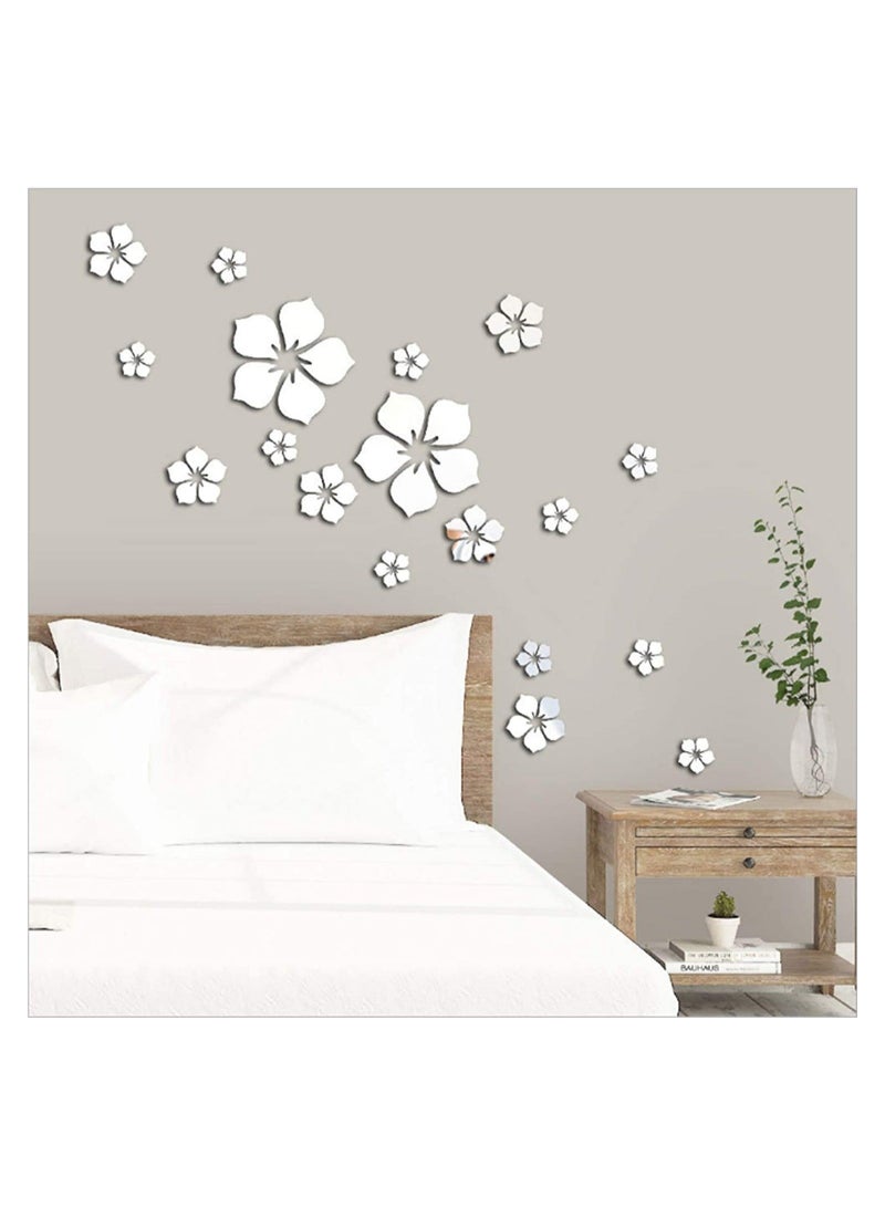 كابتن تيك Acrylic Mirror Wall Sticker Decal Self Adhesive Mirror Wall Decor Removable Mirror Decor 3D Flower DIY Wall Sticker for Home Living Room Bedroom Decor 3D Flower DIY Wall Decoration - Image 4