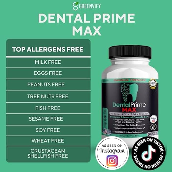 GREENVIFY DentalPrime MAX Probiotic Supplement, 40 Billion CFU, MAKTREK Bi-Pass Technology, 60 Capsules, 30-Day Supply (1) - Image 2