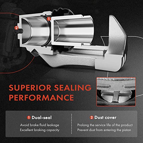 A-Premium Disc Brake Caliper Assembly with Bracket Compatible with Select Hyundai Models - Elantra 2011-2016, Elantra Coupe 2013-2014 - Rear Driver and Passenger Side, 2-PC Set - Image 3