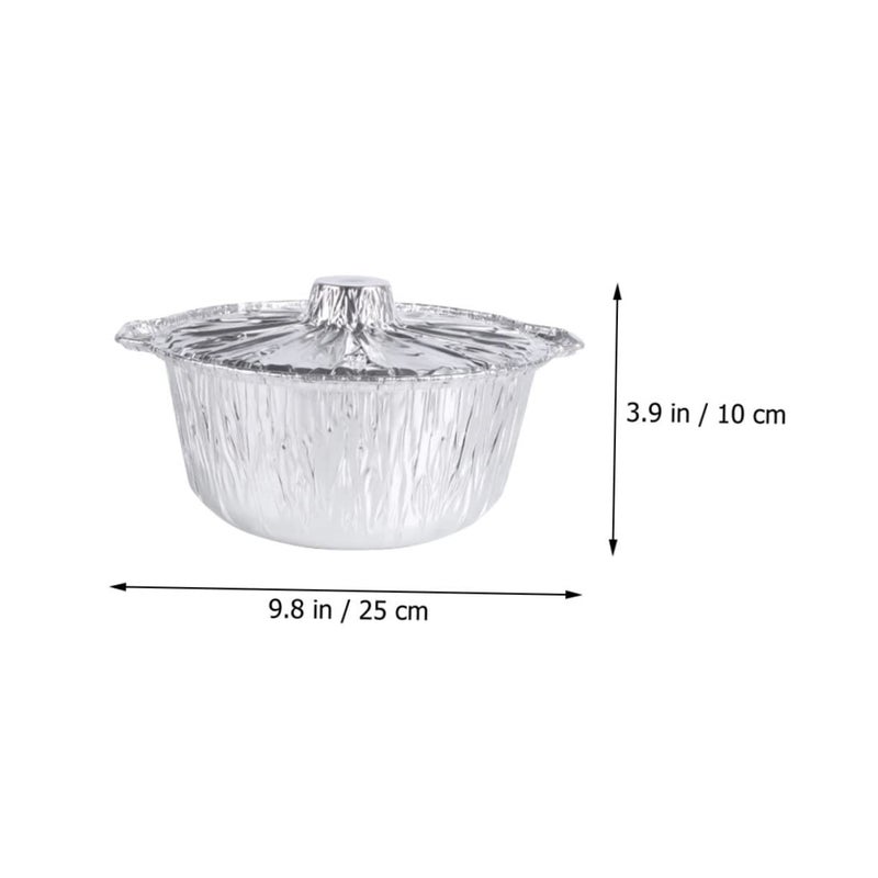 Heavy Duty Tin Foil Pan with Lid for Baking BBQ Food Storage Indoor Outdoor - Image 3