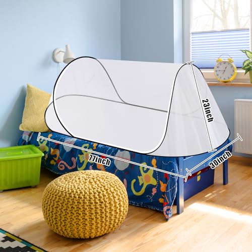 Axcoix 77 * 30 * 23 Inch Large Pop Up Mosquito Tent, Portable Foldable Mosquito Net for Bed Camping Travel Patio - Image 2