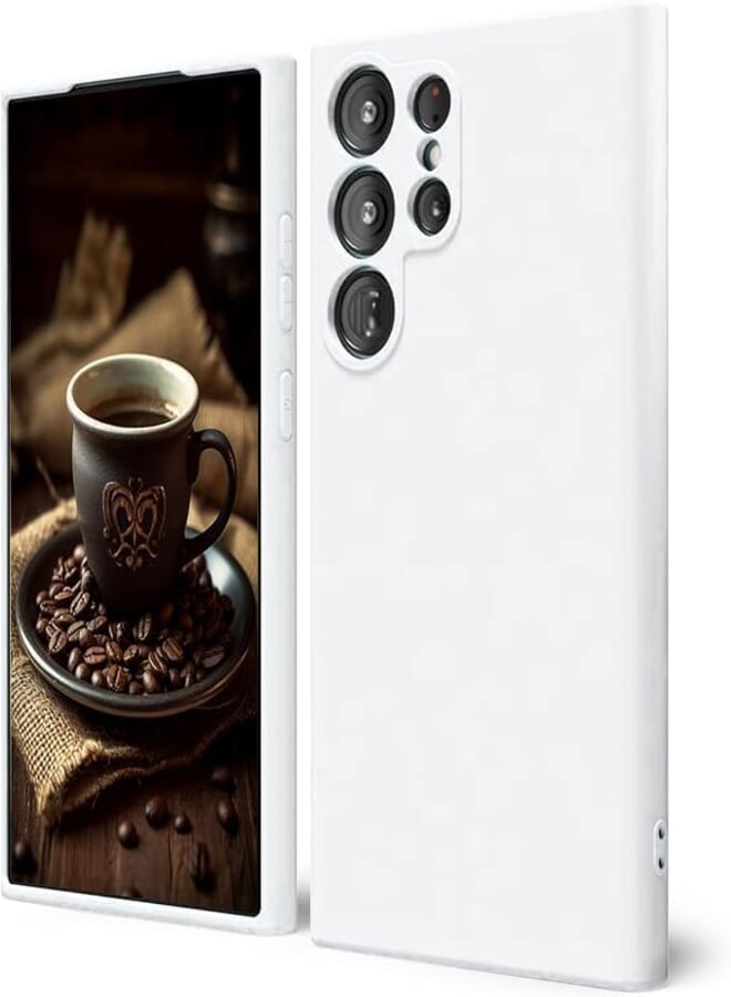 Next Store Soft and Flexible Silicone Case with Full Shockproof Protection Compatible with Samsung Galaxy S24 Ultra - Light and Stylish Design for Optimal Protection. (White)