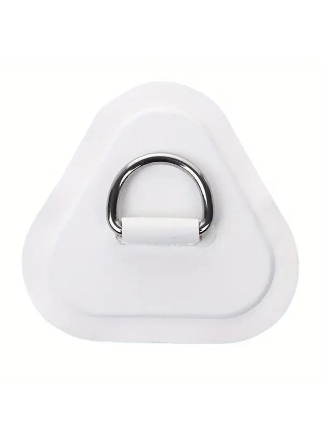 رقعة بيضاء من PVC والفولاذ المقاوم للصدأ على شكل مثلث بحلقة D مقاس 3.5 × 3.5 بوصة لتصليح القوارب - Image 1