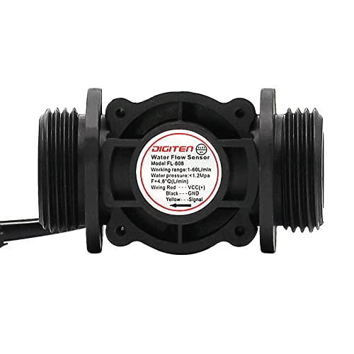 DIGITEN G1" Water Flow Hall Effect Sensor Switch Flow Meter Flowmeter Counter 1-60L/min - Image 1