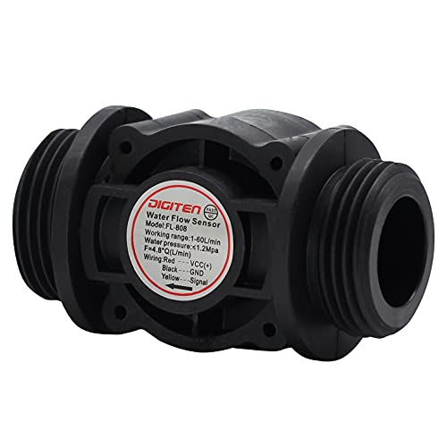 DIGITEN G1" Water Flow Hall Effect Sensor Switch Flow Meter Flowmeter Counter 1-60L/min - Image 4