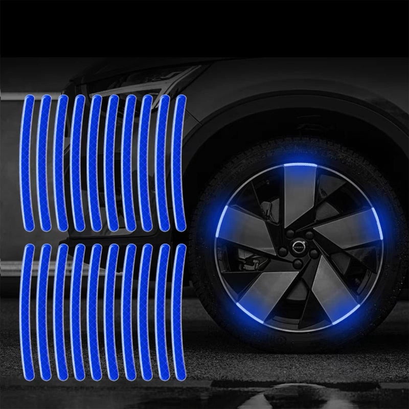 Maicican Blue a Reflective PVC Wheel Eyebrow Stickers Set of 20 Night Safety Warning AntiScratch Waterproof Outdoor Use - Image 3