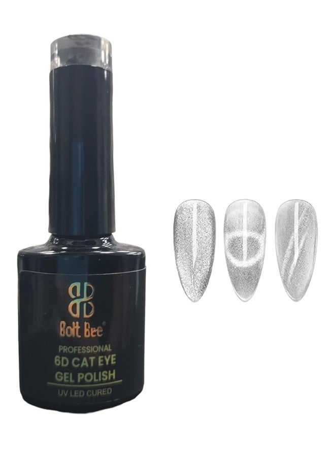 Bolt Bee 7.5ML Silver Cat Eye Gel Nail Polish | Galaxy Magnetic Gel Paint for Nail Art | UV/LED Soak-Off Gel Lacquer | Strong Cat Eye Effect with Magnet for Home & Salon - Image 1
