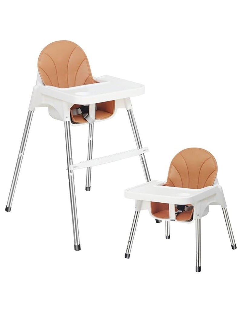 SKY-TOUCH 2 in 1 Baby High Chair with Removable Tray, Baby Dining Chair Adjustable Height, Baby Feeding Chair 3 Point Safety Belt, Baby Highchairs for Ages 6 Months to 3 Years  - Image 1