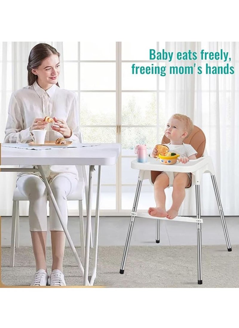SKY-TOUCH 2 in 1 Baby High Chair with Removable Tray, Baby Dining Chair Adjustable Height, Baby Feeding Chair 3 Point Safety Belt, Baby Highchairs for Ages 6 Months to 3 Years  - Image 2