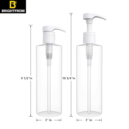 BRIGHTFROM Empty Shampoo Pump Bottles, 32 OZ / 1 Liter, BPA-Free Cylinder Containers, Household & Commercial Use, 2 Pack - Leak Proof - Image 3