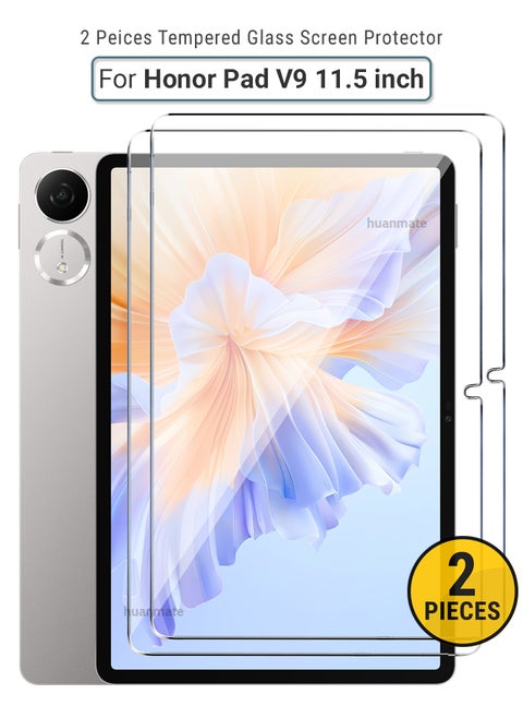 2 Pieces Honor Pad V9 11.5 inch Tempered Glass Screen Protector – High Transparency, Delicate Touch, Anti-Explosion, Smooth Arc Edges, Easy Installation, Screen Protector for Honor Pad V9 11.5 inch