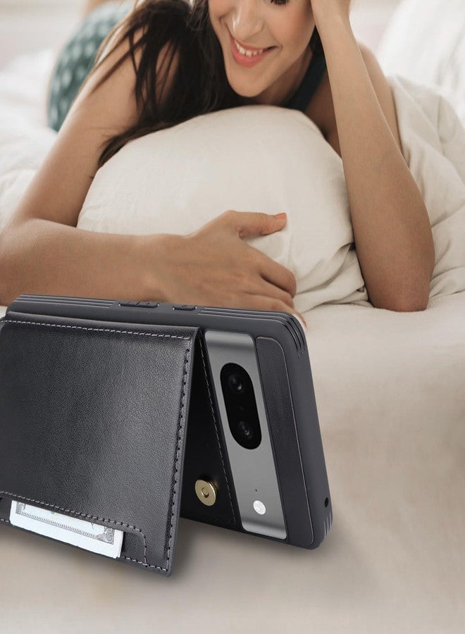 iCoverCase Compatible with Google Pixel 7 Case with Card Holder, Wallet Phone Case for Women Men [RFID Blocking] PU Leather Protective Wallet Case for Pixel 7 (Black) - Image 5