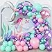 Govpy Mermaid Balloon Garland Arch Kit 106 Packs Metallic Purple Pink Green Blue Latex Balloons with Mermaid Tail Seashell Foil Balloons for Girls Birthday Baby Shower Party Decorations - Image 3