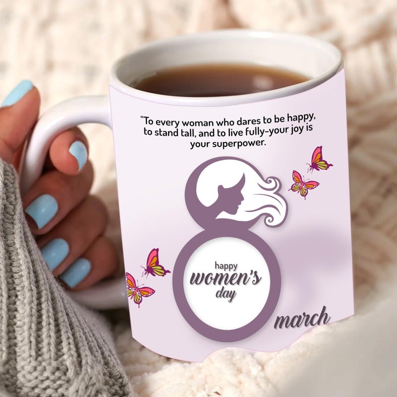 ME  YOU ME YOU Womens Day Gift for Mom Aunt Sister Best Friends Show Your Love Gratitude Gift for Womens Cozy Lovely Surprise with Printed Ceramic Coffee Mug 325ML Pack 1 - Image 3