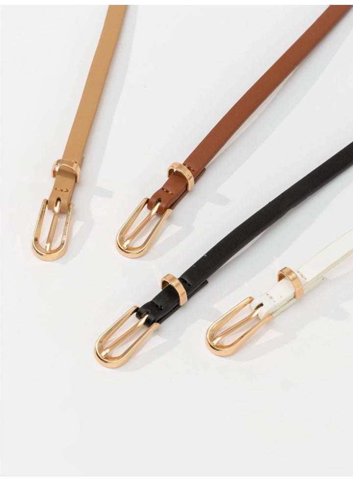 Shein 4-Piece Thin Gold-Tone Buckle Belt Set for Women – Perfect for Summer, School, Fall & Halloween - Image 5