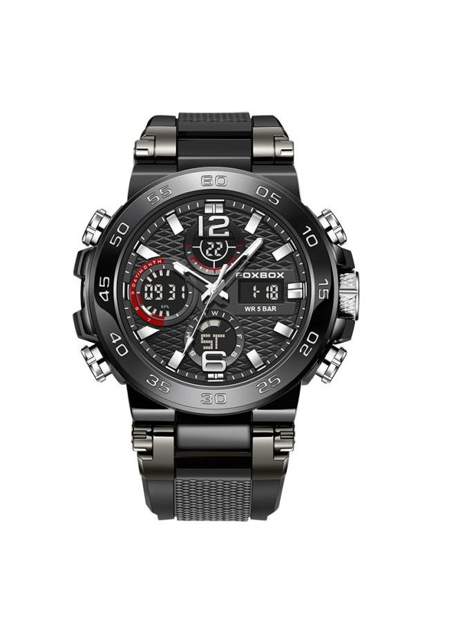 Generic Foxbox Fashion New Double Display Multi-function Adhesive Tape Luminous Timing Sports Casual Waterproof Men's Watch 0033 