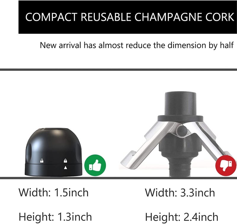 NAIDEV Champagne Stopper with Twist Lock Bulk Set of 6 Reusable Mini Champagne Cork Sealer Wine Accessories Gift for Party Thanksgiving Marriage Diwali Champagne 1 Champagne 6 - Image 3