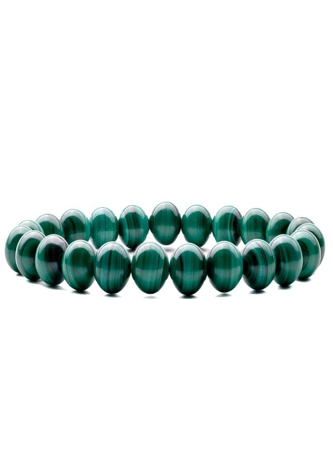 Plus Value Malachite Reiki Healing Crystal Bracelet Stylish Men Women Boys Girls (Beads Size: 8mm, Jute Bag) - Image 2