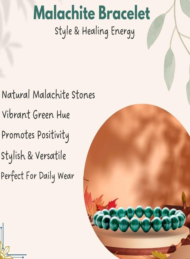 Plus Value Malachite Reiki Healing Crystal Bracelet Stylish Men Women Boys Girls (Beads Size: 8mm, Jute Bag) - Image 5