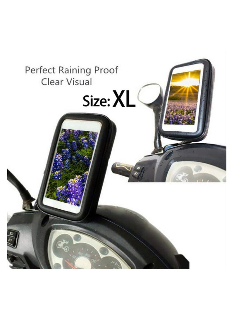 Y&D Motorcycle Phone Mount(XL), 360°Rotation Motorbike Holder Waterproof Pouch Stand Accessory Bike Mount System Handlebar Electronic Accessories  - Image 2