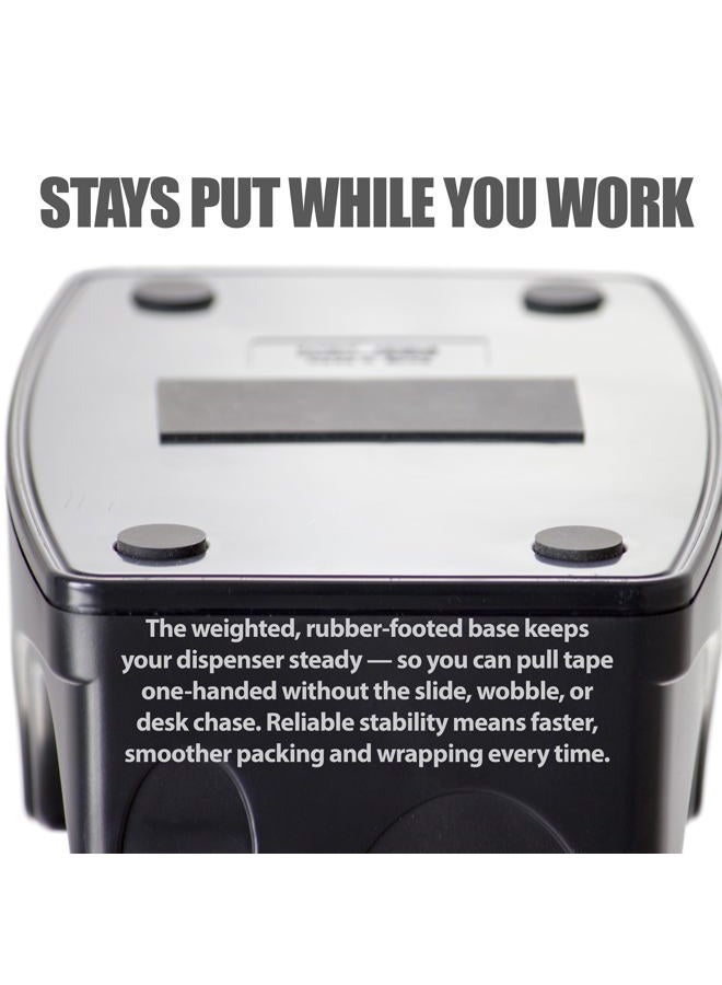 Officemate Recycled 2-in-1 Heavy Duty Tape Dispenser, 1" and 3" Cores, Black (96690) - Image 2