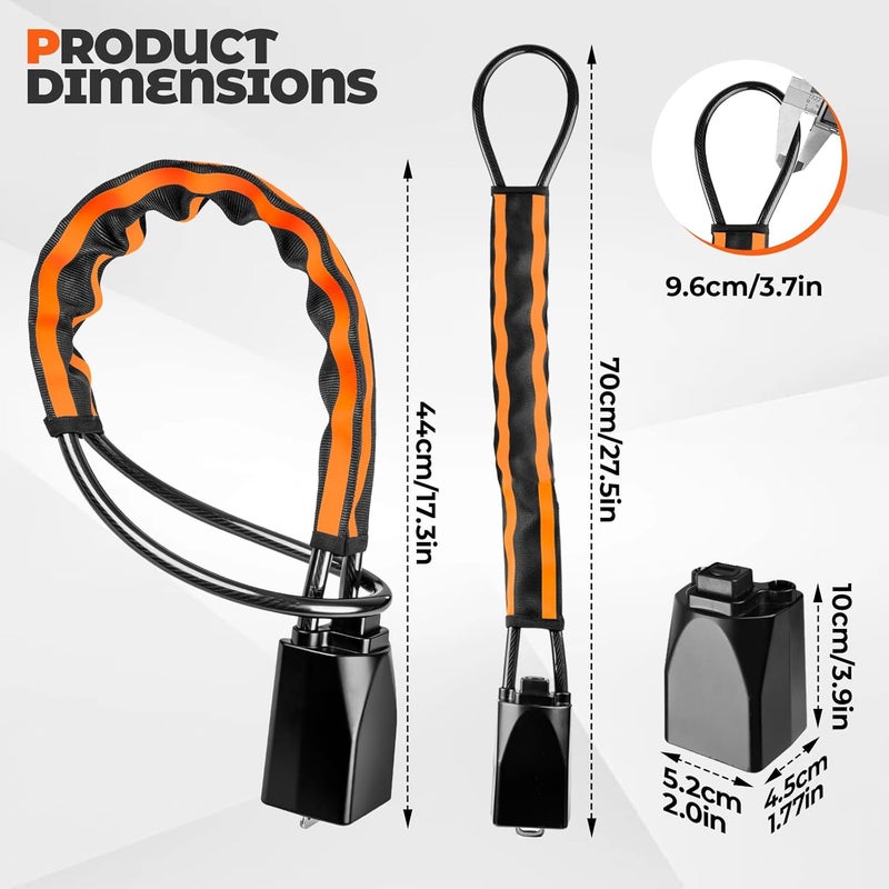 Dayacoco Universal High Visibility Steering Wheel Lock with Reflective Stripe - Anti-Theft Device for Cars, SUVs, Motorhomes, and Caravans (Orange) - Image 2