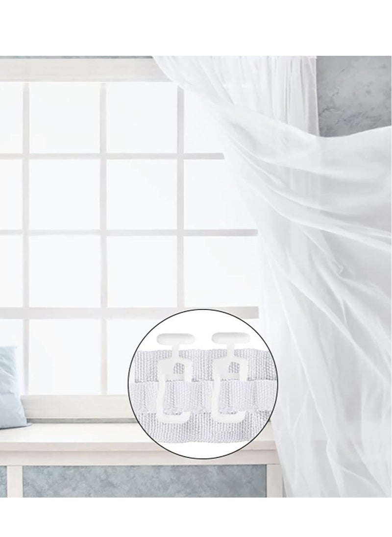 SYOSI - 100 Pcs Curtain Hooks Curtain Rail Track Glider HooksHead Folding Glider Rolling Curtain Clips for Drape Sliding Curtain Hanging Rings Door Curtain for 11mm Curtain Rails - Image 1