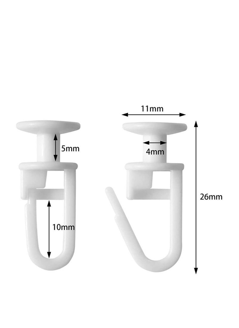 SYOSI - 100 Pcs Curtain Hooks Curtain Rail Track Glider HooksHead Folding Glider Rolling Curtain Clips for Drape Sliding Curtain Hanging Rings Door Curtain for 11mm Curtain Rails - Image 1