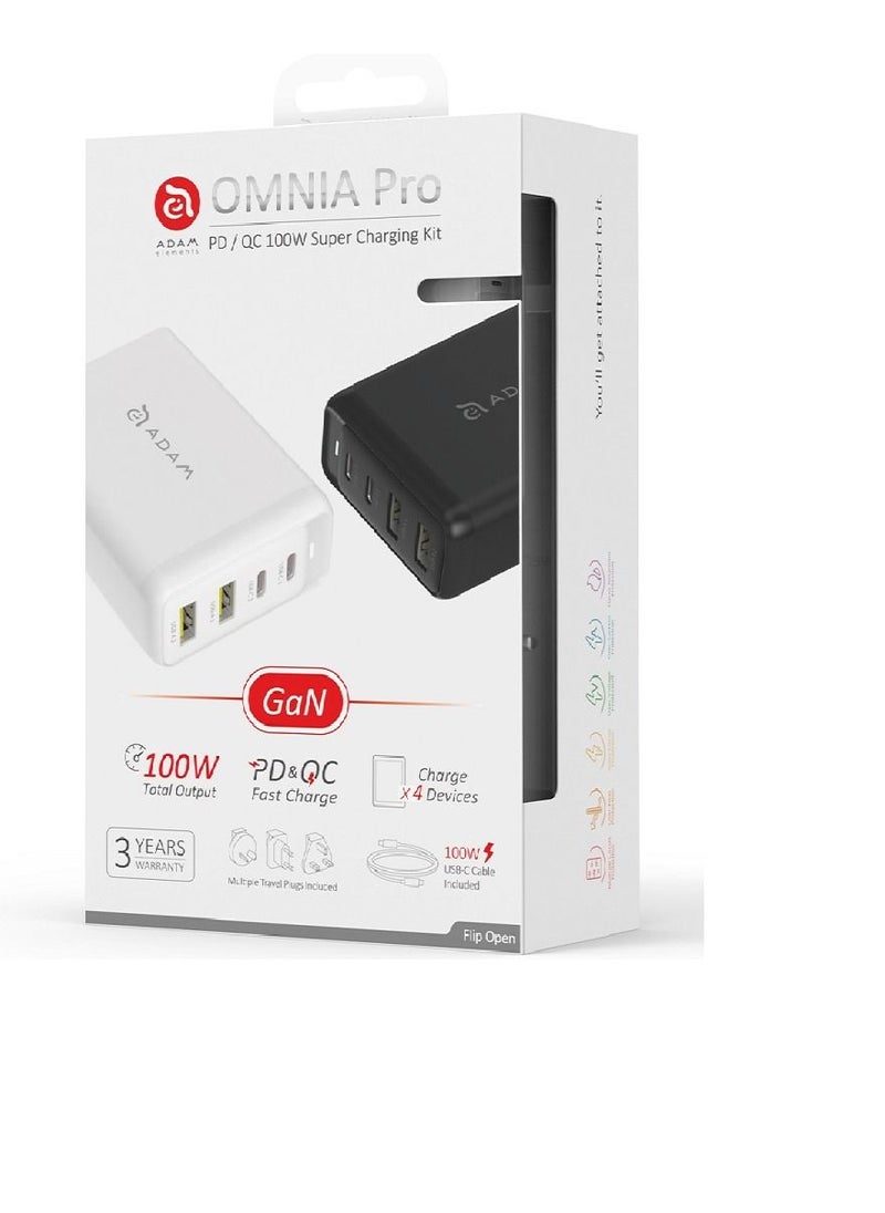 ADAM ELEMENTS Adam Elements Omnia Pro 100W GAN universal super fast wall charger  - Image 1