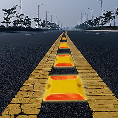 IoF 3-Pack Reflective Lane Markers Lane Reflector Reflective Road Pavement Markers (4 x 4 Inch) Asphalt Markers Suitable for Speed Bumps,Sidewalks,Crosswalks,Highways and Driveways with Anchor Bolts - Image 4
