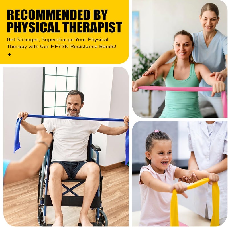 HPYGN Resistance Bands, Exercise Bands, Physical Therapy Bands for Strength Training, Yoga, Pilates, Stretch Elastic Band with Different Strengths, Workout Bands for Home Gym - Image 3