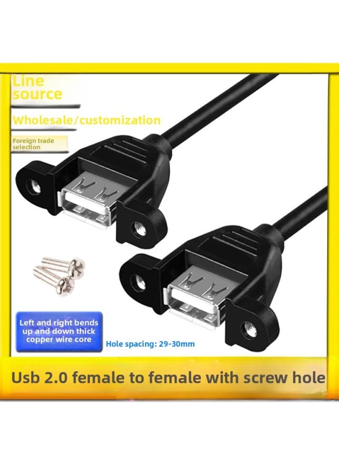 ماركة غير محددة سلك تمديد USB مع الأذنين يمكن تثبيته سلك تمديد USB2.0 ذكر إلى أنثى مع فتحة لولبية لوحة هيكل قفل USB - اللون: سلك [فتحة برغي حزام USB2.0 ذكر إلى أنثى]] - الطول: 5 متر  - Image 5