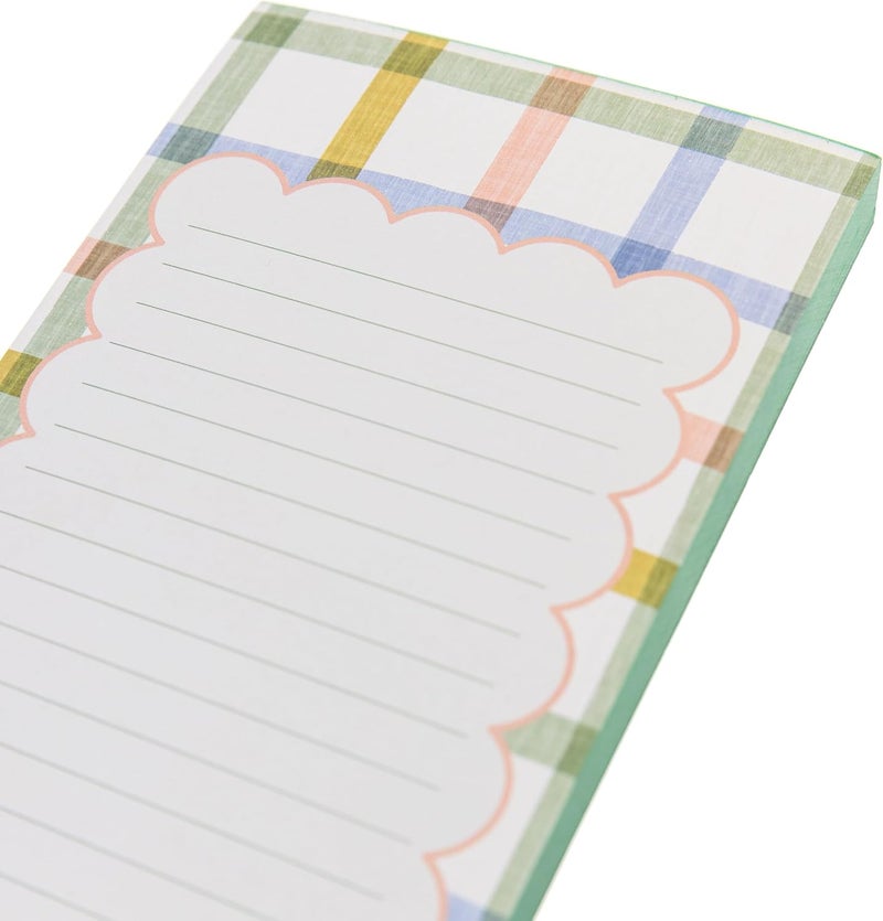 Graphique Plaid Magnetic Notepad, 100 Tear-Away Sheets for Grocery, Shopping & To-Do Lists, Writing Pad for Fridge, Kitchen, Office - Image 1