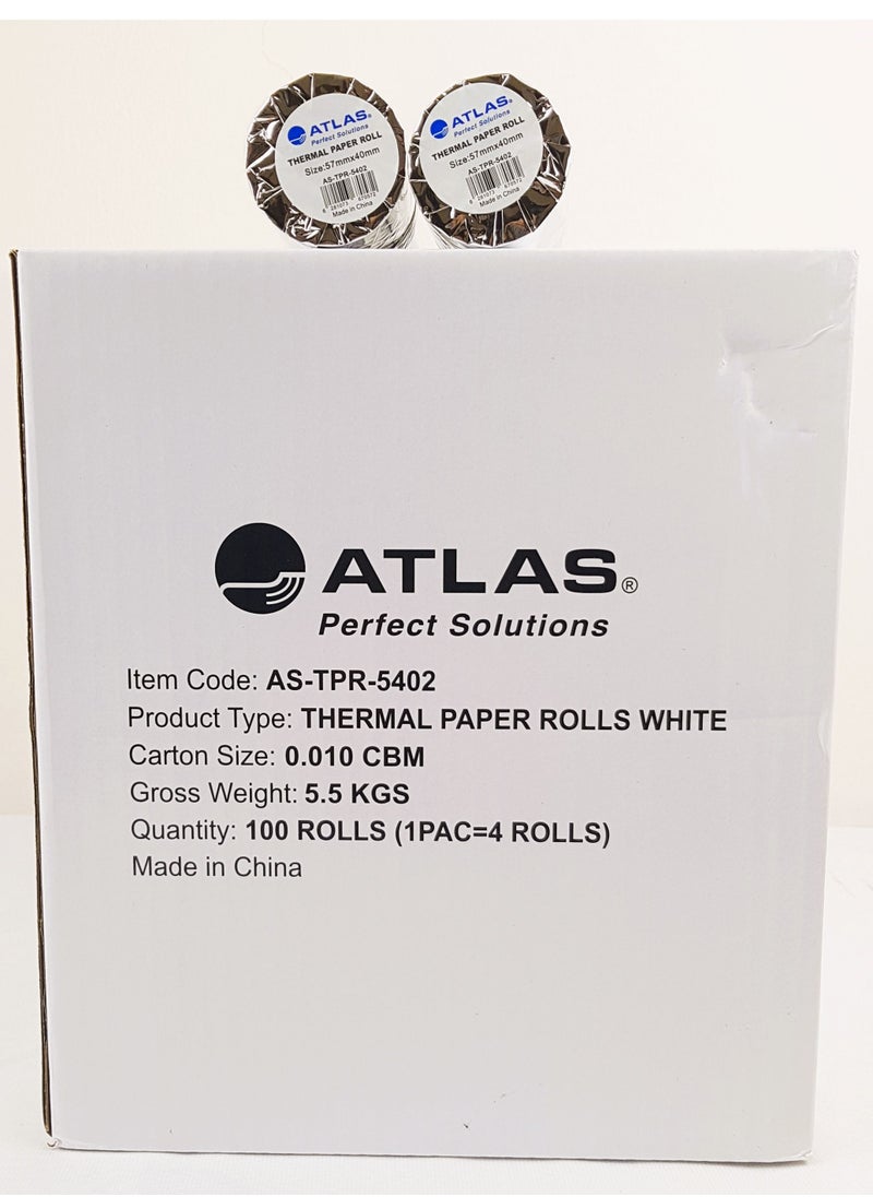 ATLAS - 100-Piece Thermal Paper Roll For Visa Machine - Image 1