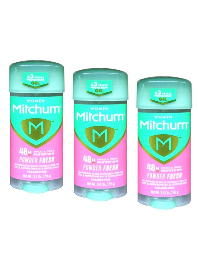 Mitchum For Women Anti-Perspirant Deodorant Clear Gel Powder Fresh 3.40 oz (Pack of 3) - Image 1