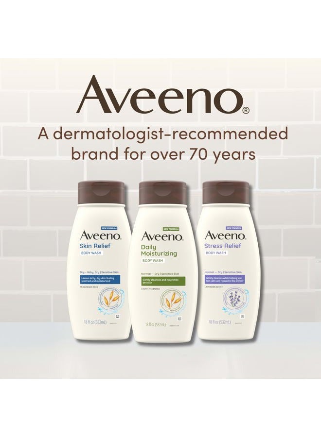 Aveeno Skin Relief Body Wash with a Gentle Coconut Scent & Triple Oat Formula, Daily Cleanser for Sensitive Skin Leaves Itchy, Dry Skin Feeling Soothed & Moisturized, Soap-Free, 18 fl. oz - Image 5
