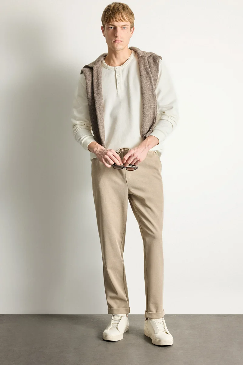 Defacto  Tailored Fit Double Hem Trousers for Men | Best Price UAE