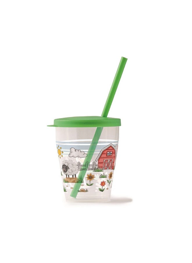 سنيبس فارم كوب للأطفال مع شفاطة وغطاء باللون الأخضر والشفاف 385 مل 010086 - Image 3