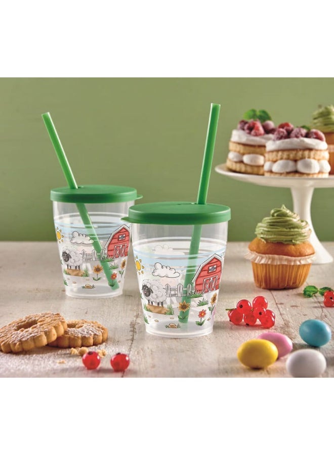 سنيبس فارم كوب للأطفال مع شفاطة وغطاء باللون الأخضر والشفاف 385 مل 010086 - Image 4