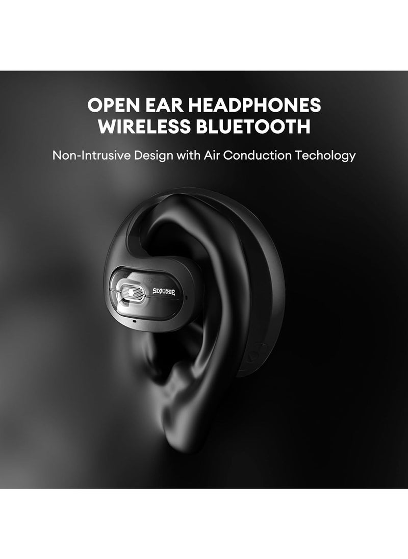lekikpo Transformers Open Ear Headphones Wireless Bluetooth 5.4, Open Ear Gaming Earbuds IPX5 Waterproof Noise Cancelling Running Sport Wireless Bluetooth Earbuds with Mic and Earhooks for Android/iOS Black  - Image 2
